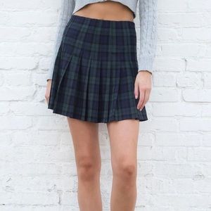 Brandy Melville Pleated Plaid Tennis Mini Skirt